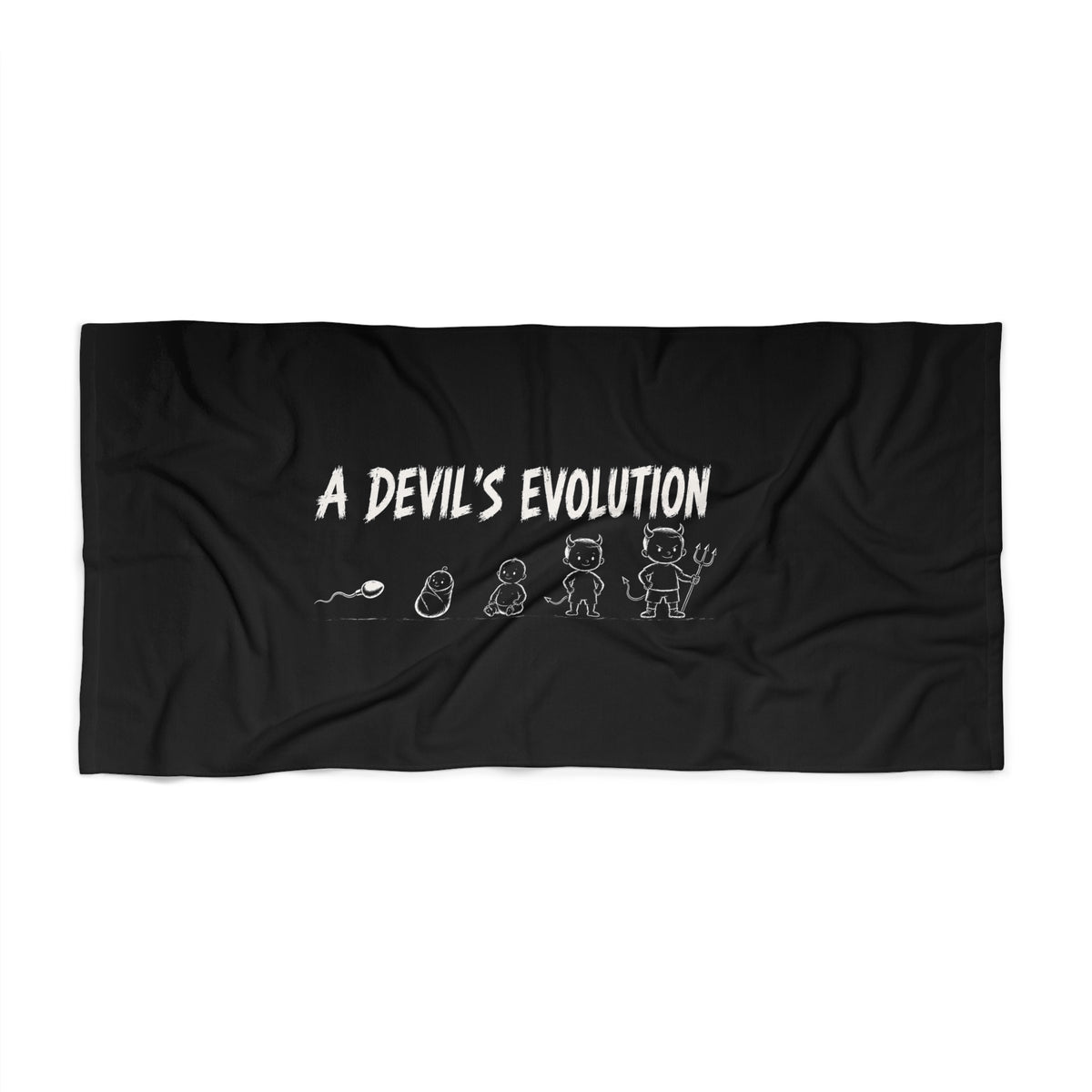 A Devil's Evolution — Beach Towel (Black)
