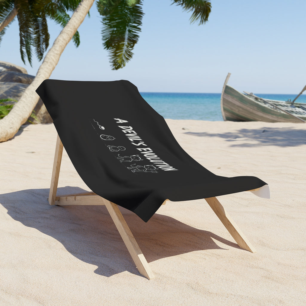 A Devil's Evolution — Beach Towel (Black)