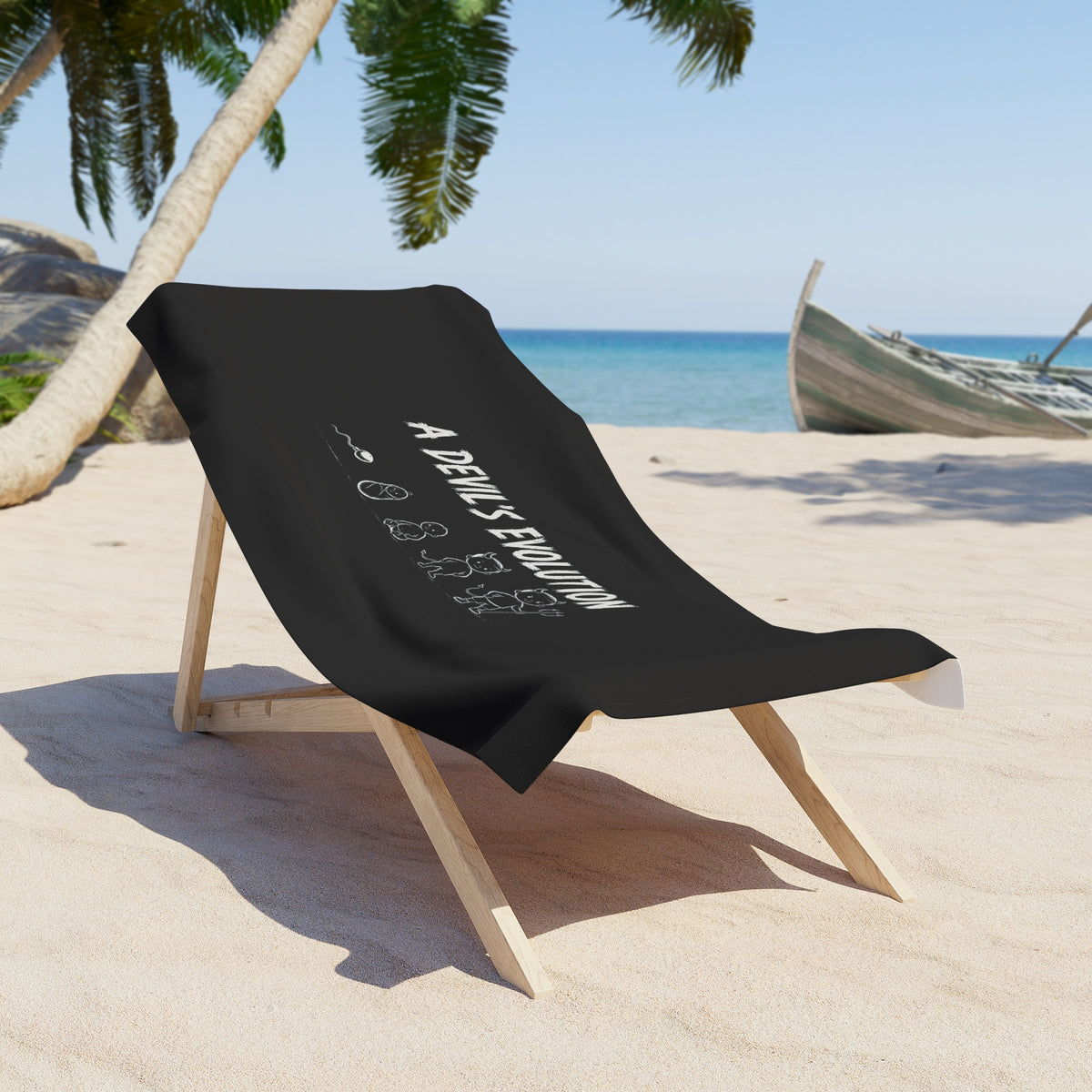 A Devil's Evolution — Beach Towel (Black)
