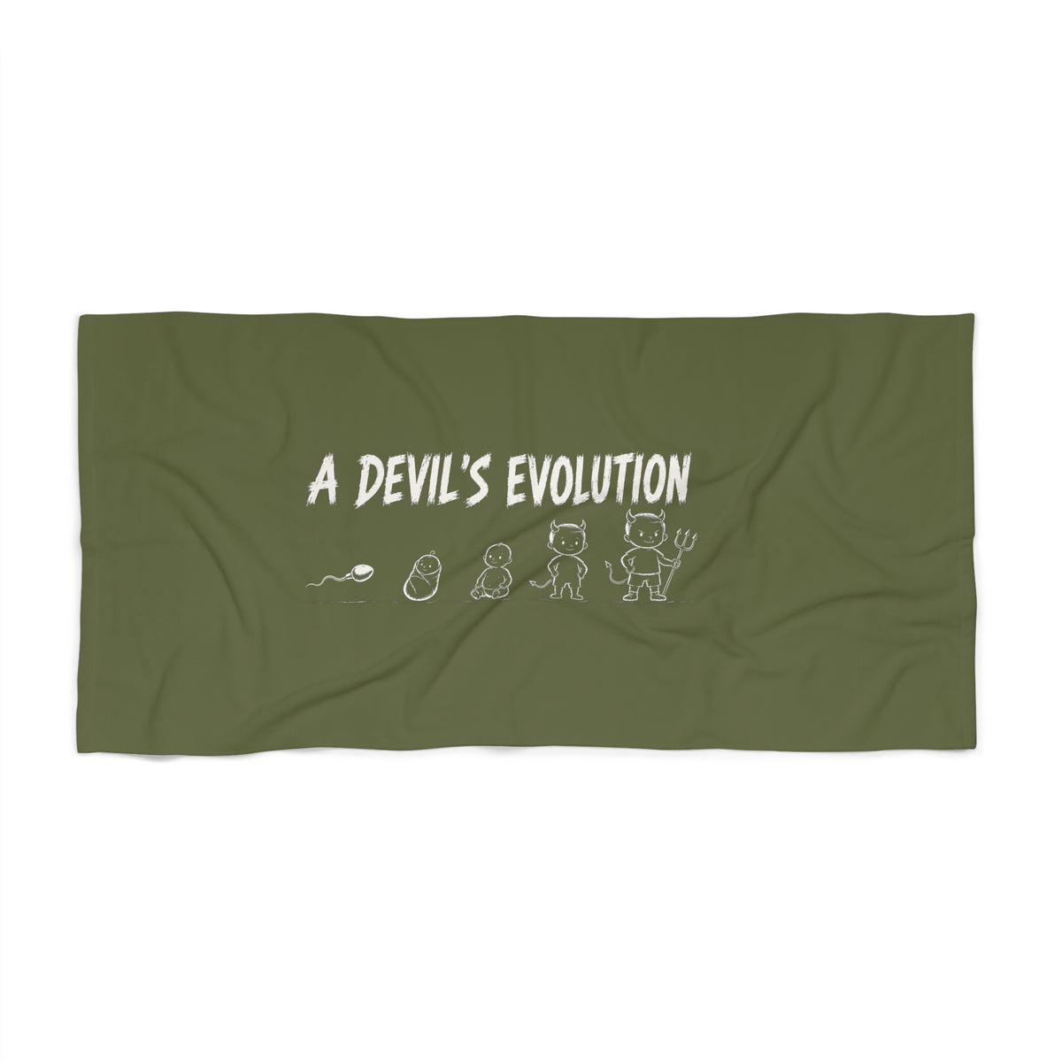 A Devil's Evolution — Beach Towel (Olive)